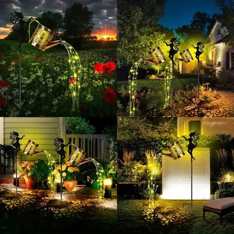 1pc Solar Watering Can with Lights,Solar Lanterns Outdoor Hanging Waterproof Garden Decor,Solar Garden Lights Yard Decorations