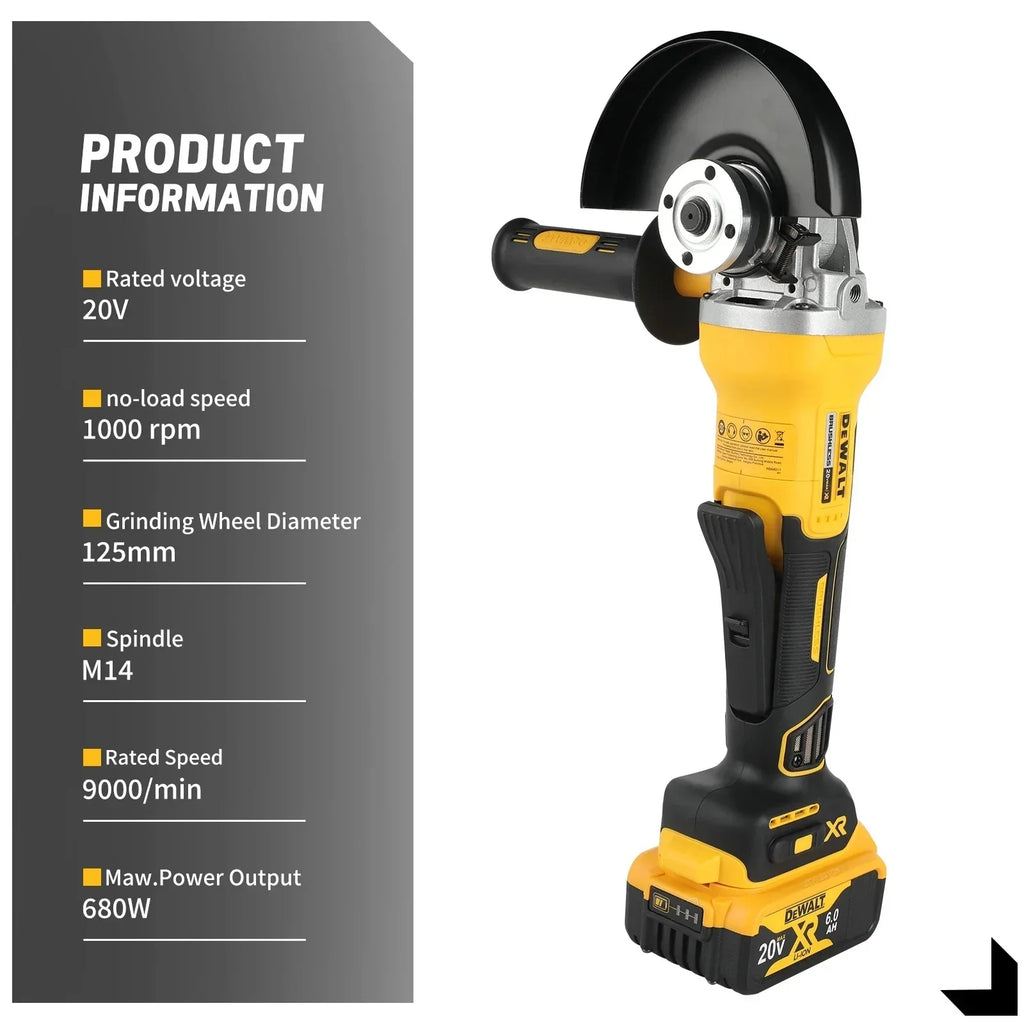 DEWALT DCG406 Kit 125MM 20V Angle Grinder Brushless Maglev Metal Cutting Charging Angle Grinder No Battery rotary tool