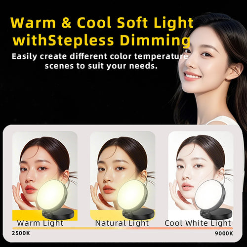 2 in 1 Folding Magnetic Phone Selfie Light with Mirror for Magsafe IPhone Fill Light Led Ring Flash Video Photography Accesorios
