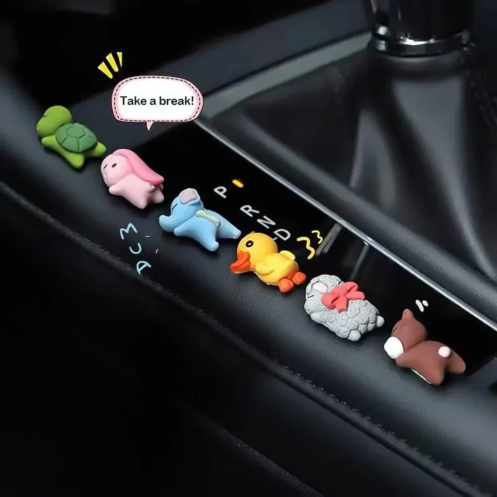 6/1pcs Cute Animal Ornament Car Center Console Display Screen Ornament Car Rearview Mirror Bike Little Turtle Cute Pendant Doll
