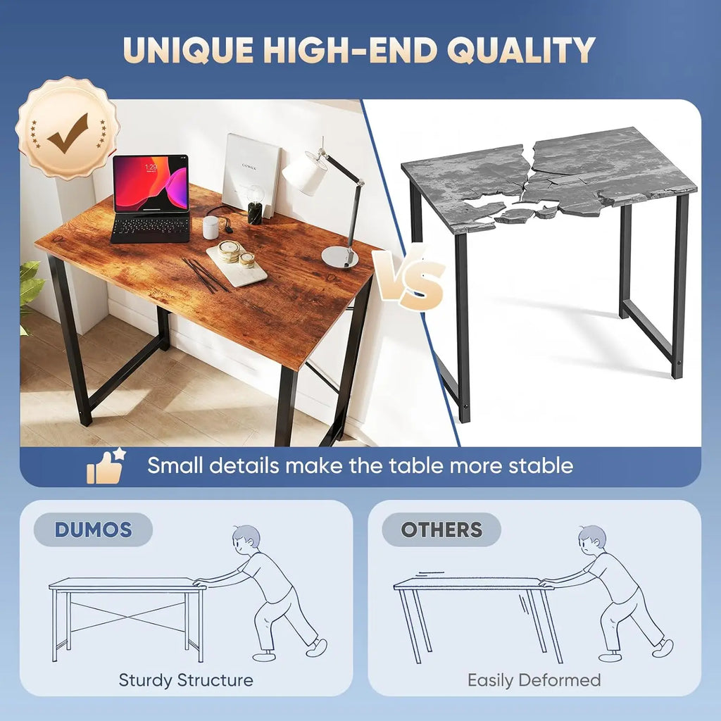 32-inch Modern Computer Desk with X-Brace Support, Waterproof MDF Top, 265lb Capacity for Home Office Study