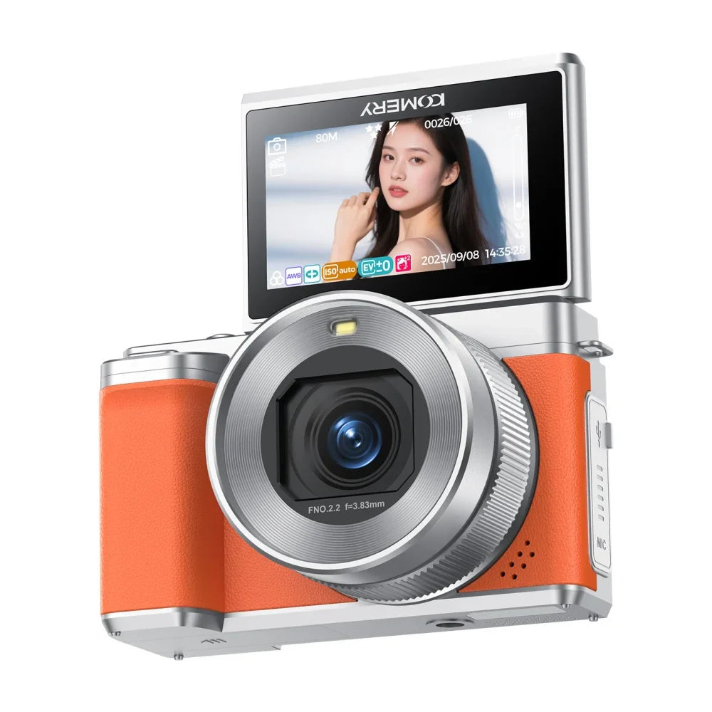 5K 80MP Digital Camera For Photography 18X AF Vlog Camcorder Livestreaming WIFI Webcam Dual Lens Selfie Camera 180° Flip Screen