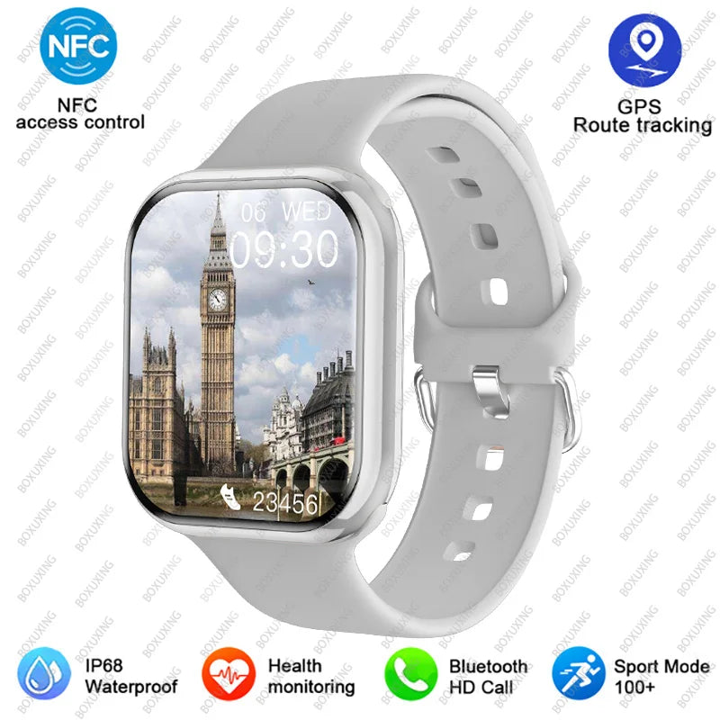 2025 AMOLED 2.05" HD Screen Smart Watch Women Series 8 Custom Dial 500+ Wireless Charging Men Smartwatch NFC GPS Tracker Watch 9