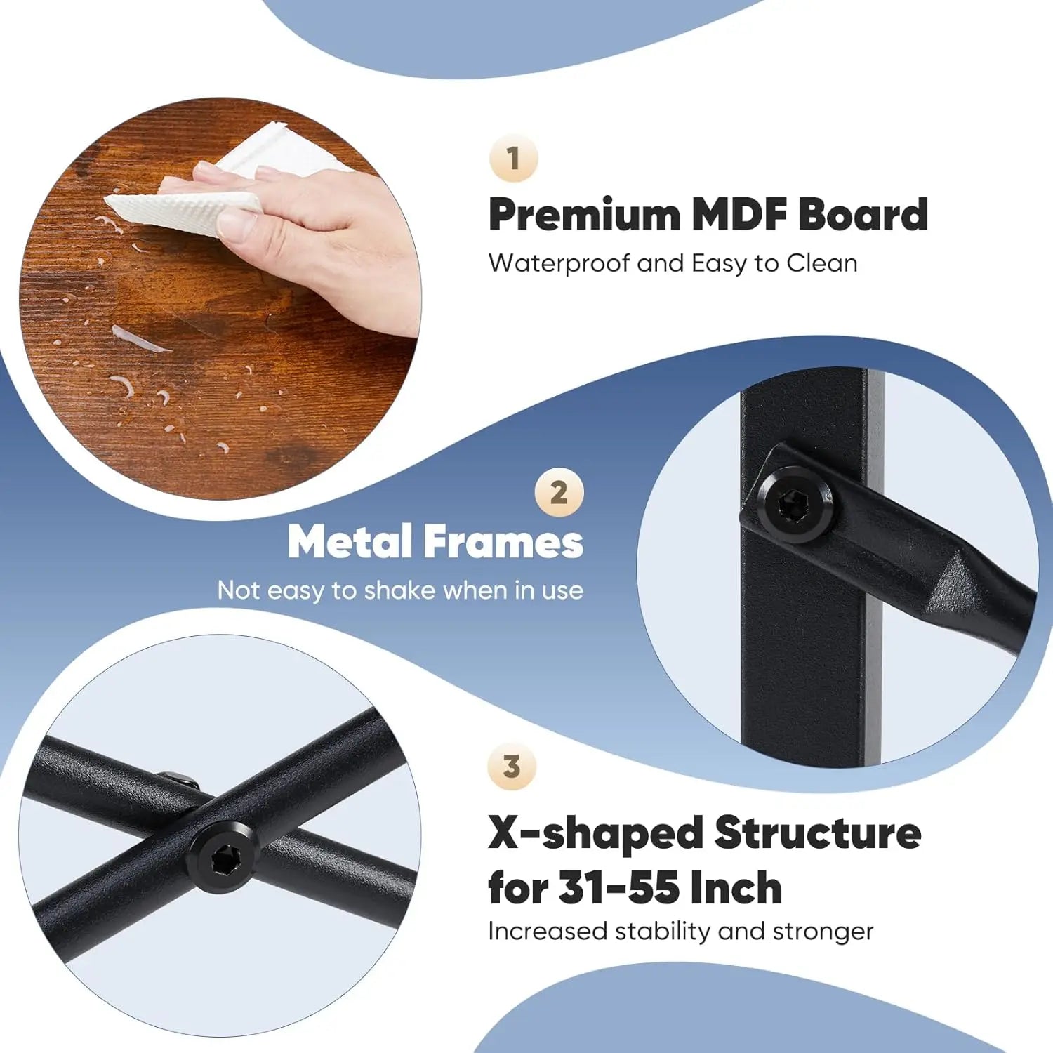 32-inch Modern Computer Desk with X-Brace Support, Waterproof MDF Top, 265lb Capacity for Home Office Study