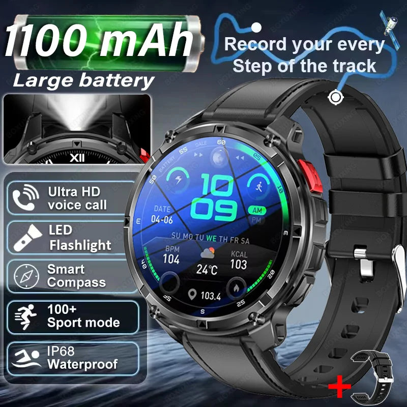2026 New T-Rex3 Pro 1100mAh Battery Smart Watch Man GPS trajectory Sports Run tracker Outdoor Compass Military Smartwatch Men