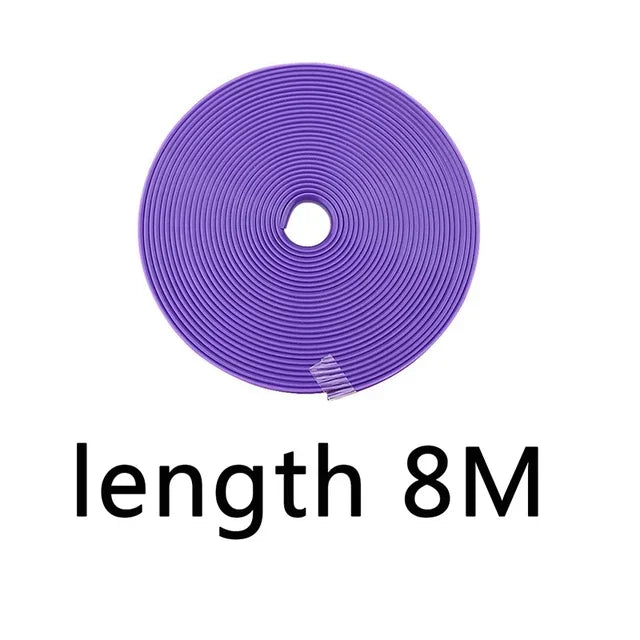 8M Car Wheel Rim Protection Decorative Strip Car Tire Styling Moulding Trim Tyre Guard Line Rubber Decoration Strip Amagi