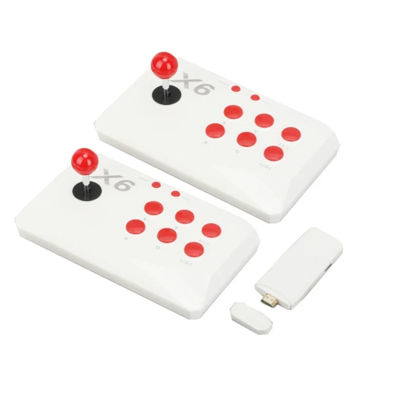 X6 Retro Video Game Console 2.4G Wireless 4K HD Double Rocker Console Stick 64GB Built-In 15000 Retro Games for Play Kids Gift