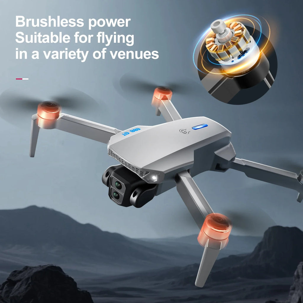 2026 New E88 Big screen Foldable Drones GPS 8K HD Dual Camera Brushless Motor Obstacle Avoidance RC Quadcopter children's Toys