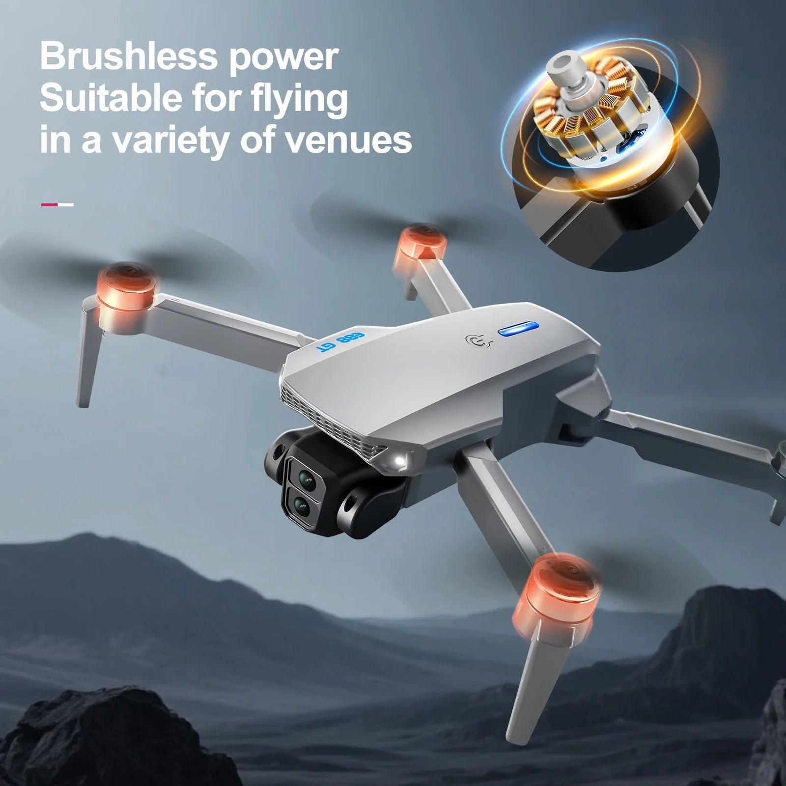2026 New E88 Big screen Foldable Drones GPS 8K HD Dual Camera Brushless Motor Obstacle Avoidance RC Quadcopter children's Toys