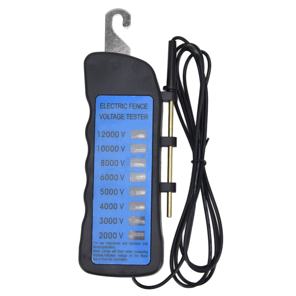 Waterproof Fence Tester 12KV Neon Fence Voltage Tester 2000 to 12000V 8 Neon Indicator Lights Waterproof Fence Tester for Farms