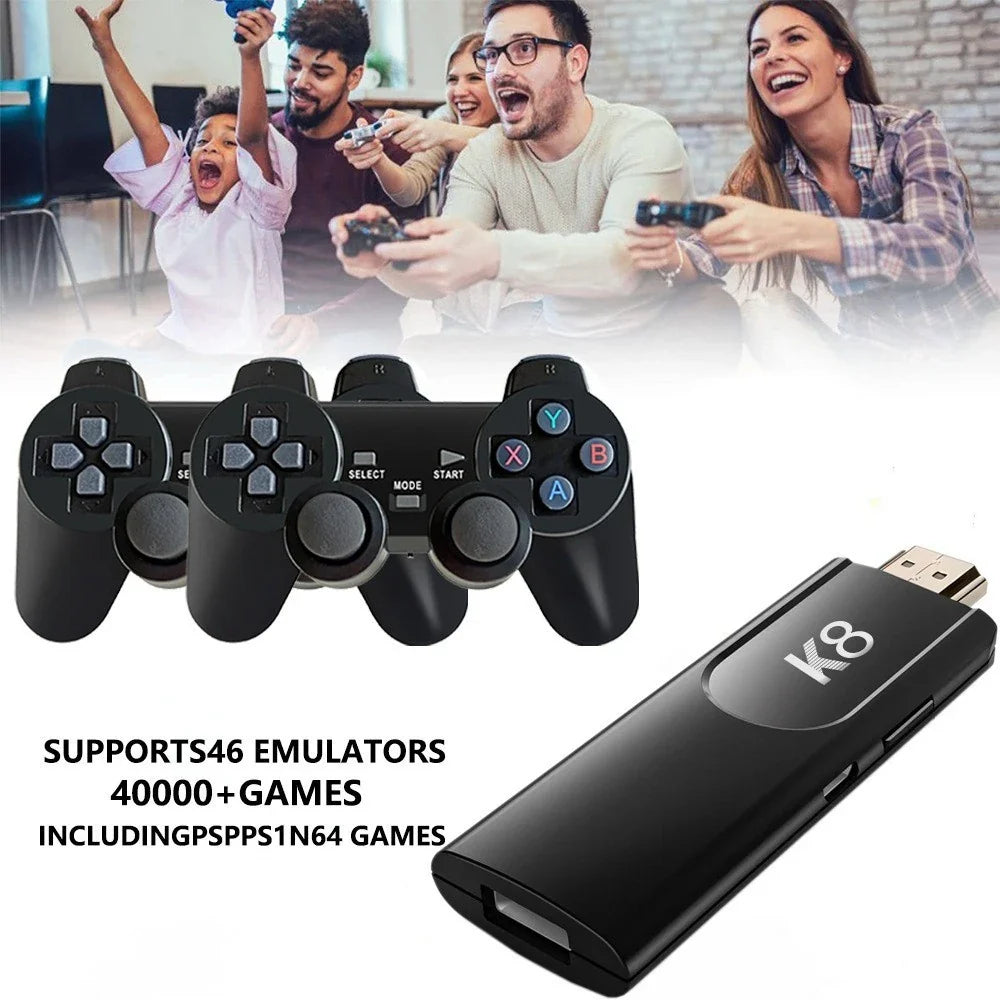 K8 Video Retro Game Console Dual Wireless Controller TV Game Stick 4K HD 20000 Retro Classical Games Retro Game player