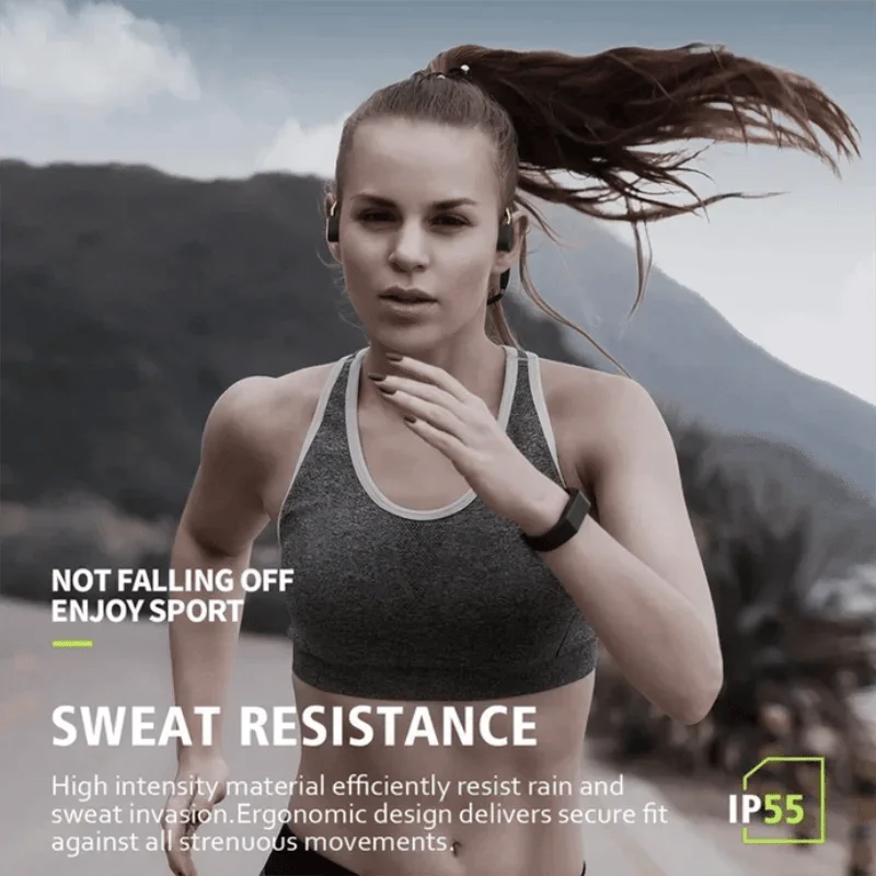 NEW Bone Conduction Headphones Wireless Bluetooth Earphone Sports Headset Hands-free With Mic For Running