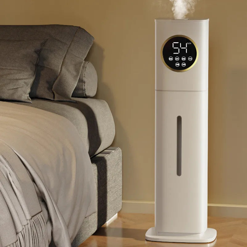 220V Electric Humidifier 8L Capacity Floor-type Air Purifier Mist Maker Intelligent Touch Screen Adjustable Aromatherapy Fog