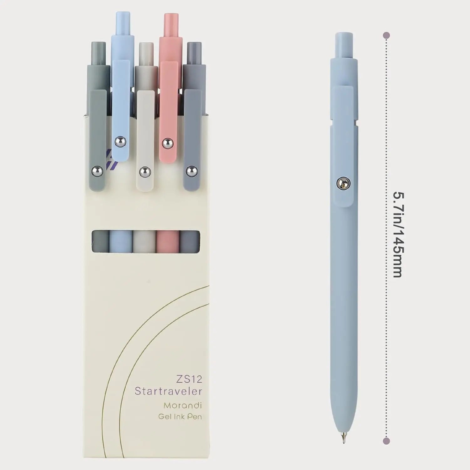 5-Pack Quick-Dry Gel Pens, Fine Point Retractable Rolling Ball Black Ink, Smooth Writing for School Office Home
