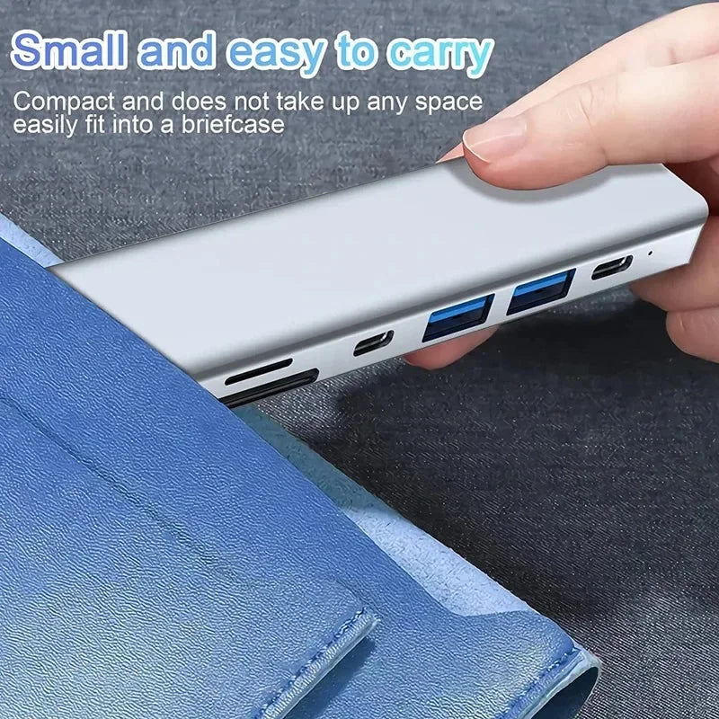 7-in-1 USB C Docking Station 4K HDMI-compatible Adapter USB 3.0 HUB TYPE C to HDMI PD 87W USB C Splitter for Laptop Macbook Pro