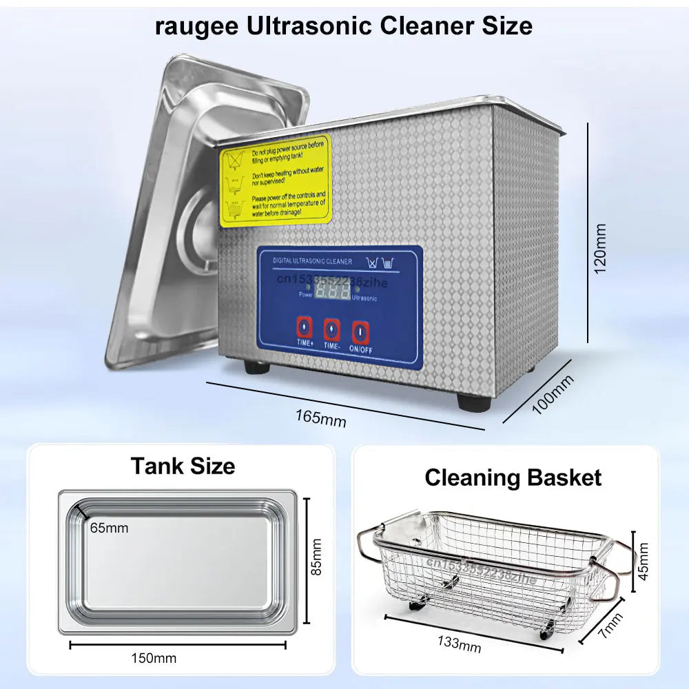 Ultrasonic Cleaner 40KHZ High Frequency Vibration Ultrasonic Washing Bath for Jewelry Watches Denture Glasses Ultrasonic Cleaner