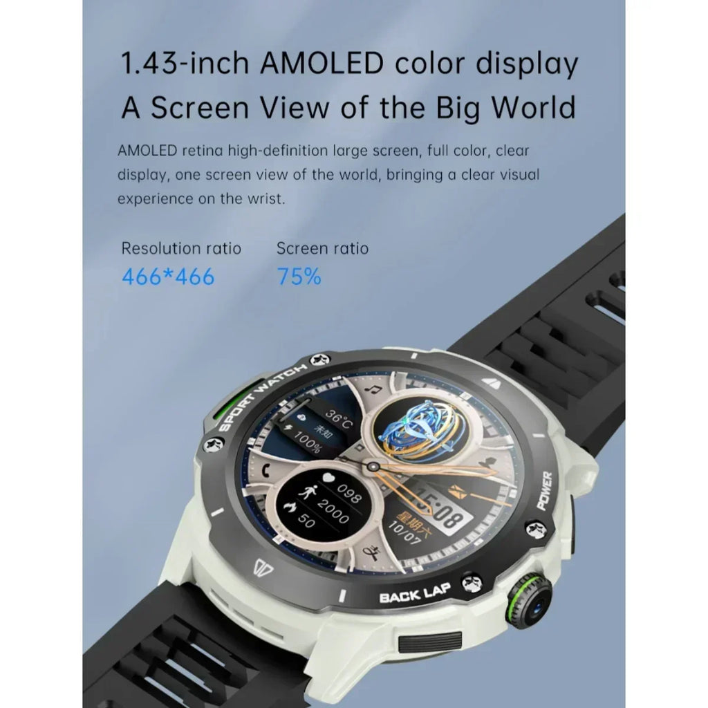 G15 Pro New Smart Watch 1.43" AMOLED Display 4G SIM Support & Video Calling WiFi+GPS Dual Positioning Sports Fitness Waterproof