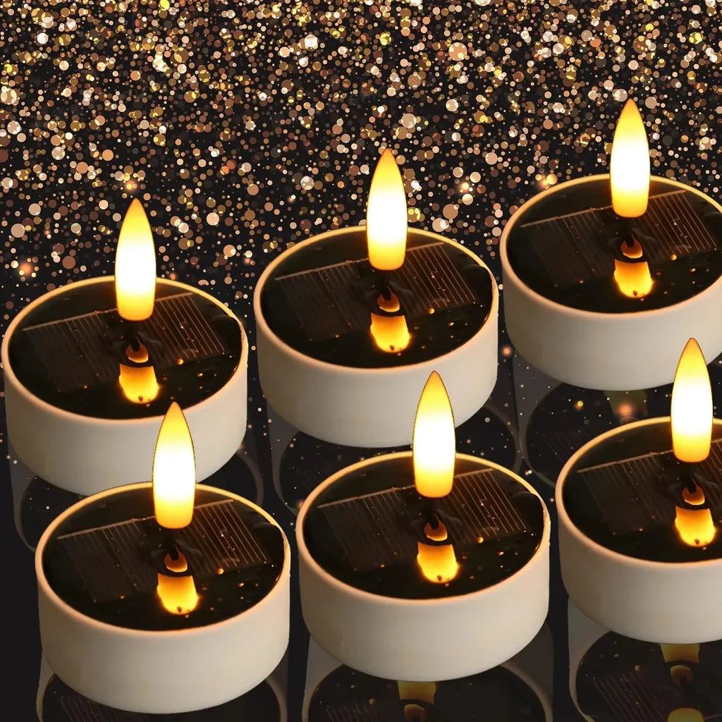 Rechargeable Solar Led Candle Light LED Candles With Solar Panel Flameless Decorative Wedding Christmas Rechargeable Tea Lights