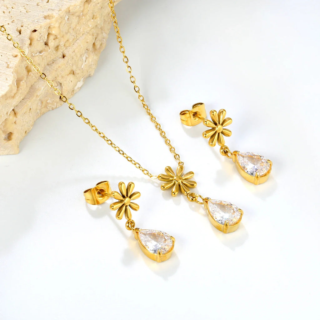 Crystal Jewelry Set Waterproof Sparkle  Shine
