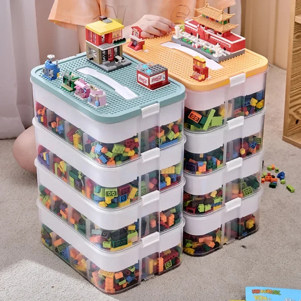 Stackable Classified Storage Box (NEW) - Transparent Dustproof Moisture-Proof Plastic | Perfect for Kids Lego Building Blocks