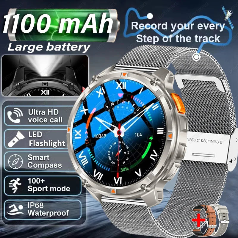 2026 New T-Rex3 Pro 1100mAh Battery Smart Watch GPS path IP68 Waterproof Sports Run tracker Outdoor Compass Military Smartwatch