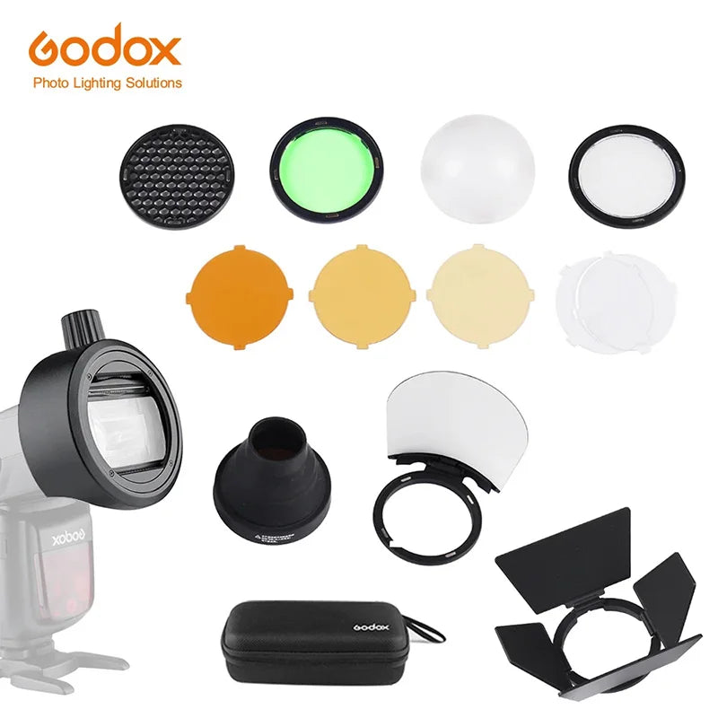 Shenniu AKR1 round lamp head magnetic attachment ad200pro accessory V1 flash semi-circular soft light cover set-top flash light