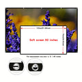 60 inch/72 inch/84 inch/100 inch/120 inch/150 inch HD projection screen with rope. Easy installation without drilling holes.
