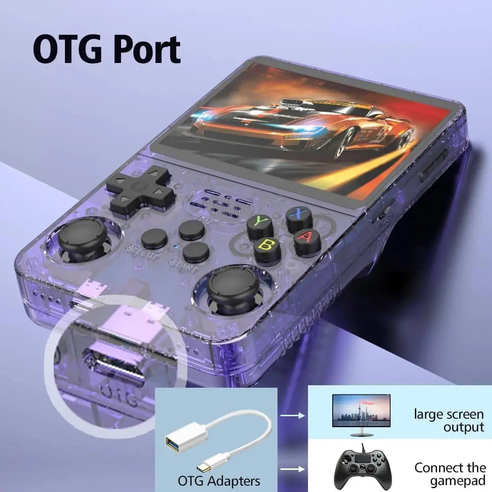 R36S Handheld Game Console Linux System 3.5-inch IPS Screen 64G 20000+ Games  Portable Pocket Game Console
