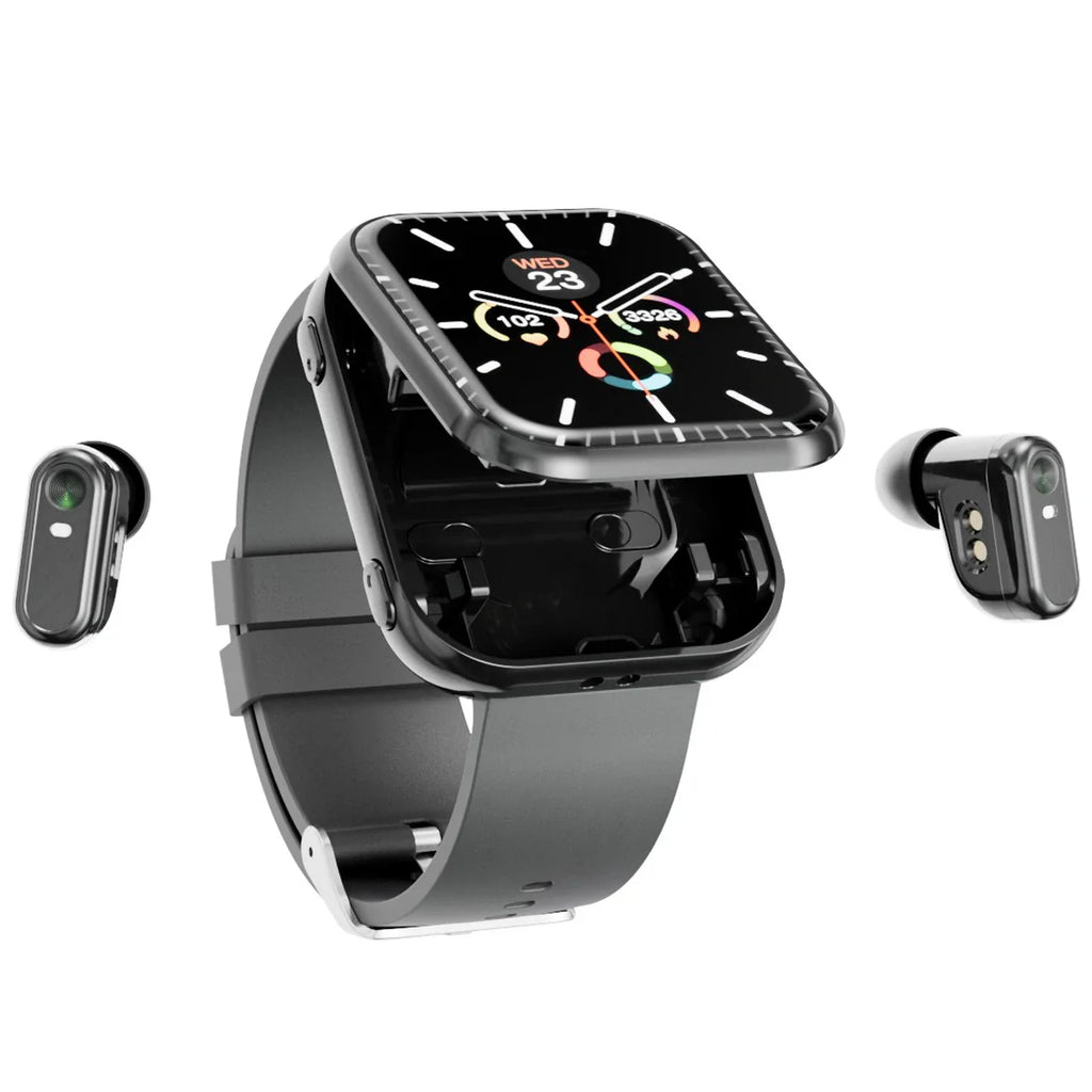 Waterproof Smartwatch 2 En 1 Equipped With TWS Earphones Smart Watch Men Women Sports Heart Rate Health Monitoring BT Call Music