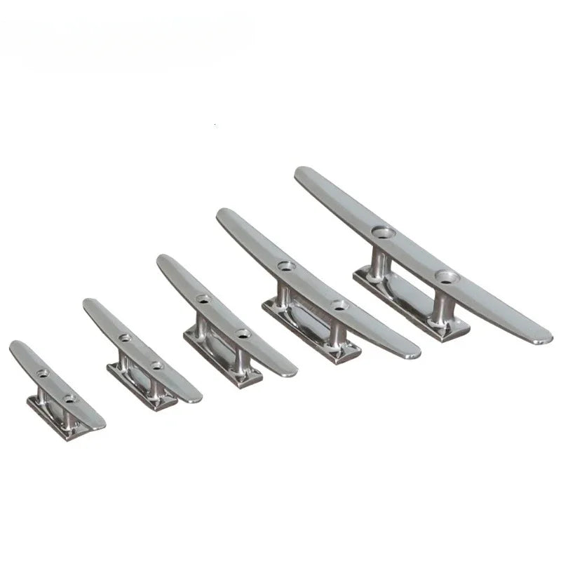 1Pc 4" 5" 6" 8" Combo Mooring Cleat 2 Hole 316 Stainless Steel Polished Boat Cleats for Marine Boat Deck Rope Tie Yacht