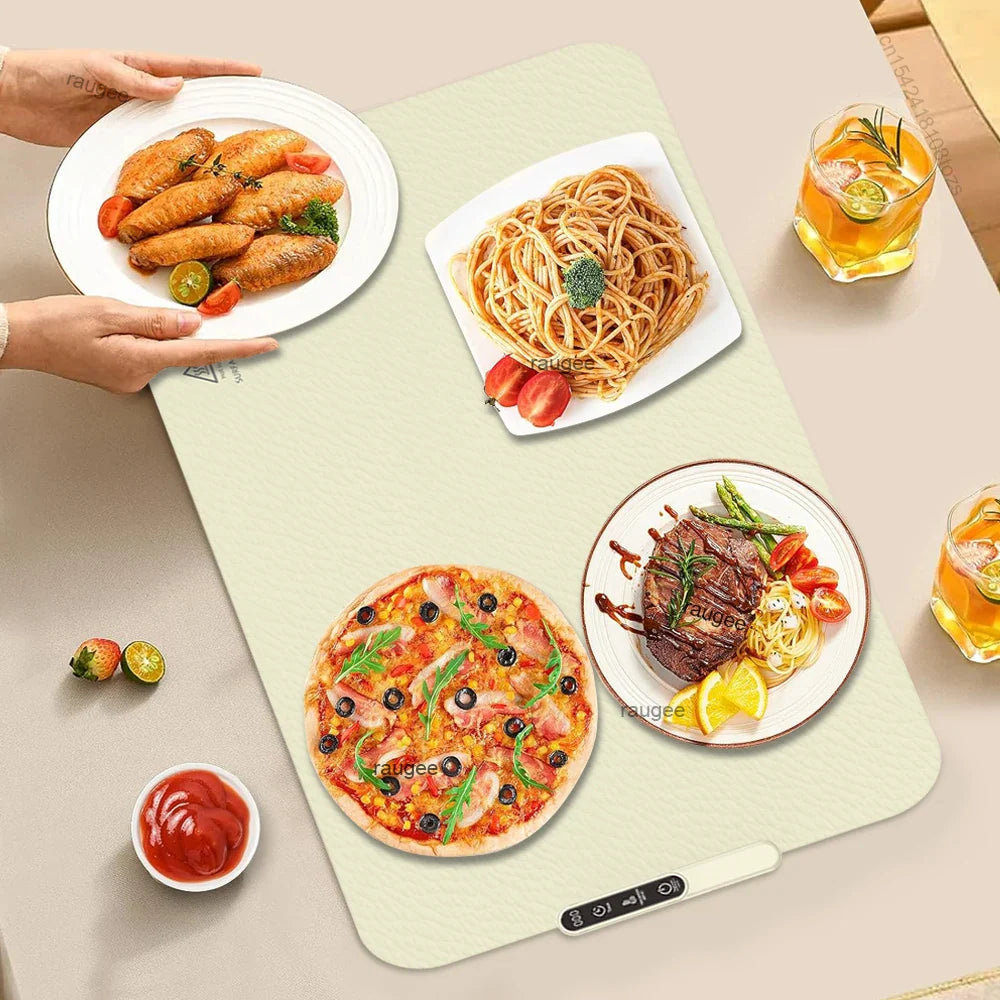 Electric Warming Tray Foldable Silicone Warming Mat Fast Heating Keep Food Hot Constant Mat Food Warming Tray 6 Temp Setting