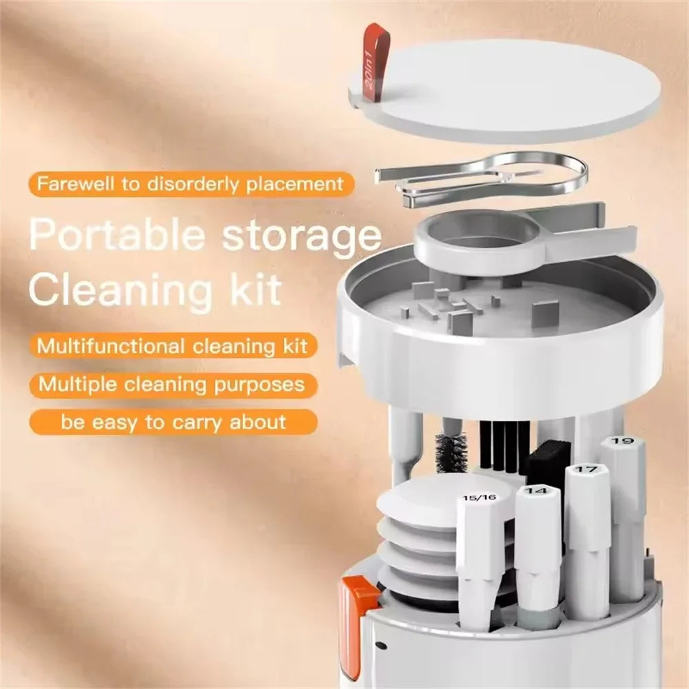 20/32-in-1 Multi-Functional Deep Cleaning Kit for iPhone Ports, AirPods, Keyboard, and Keycap Removal - Precision Tools