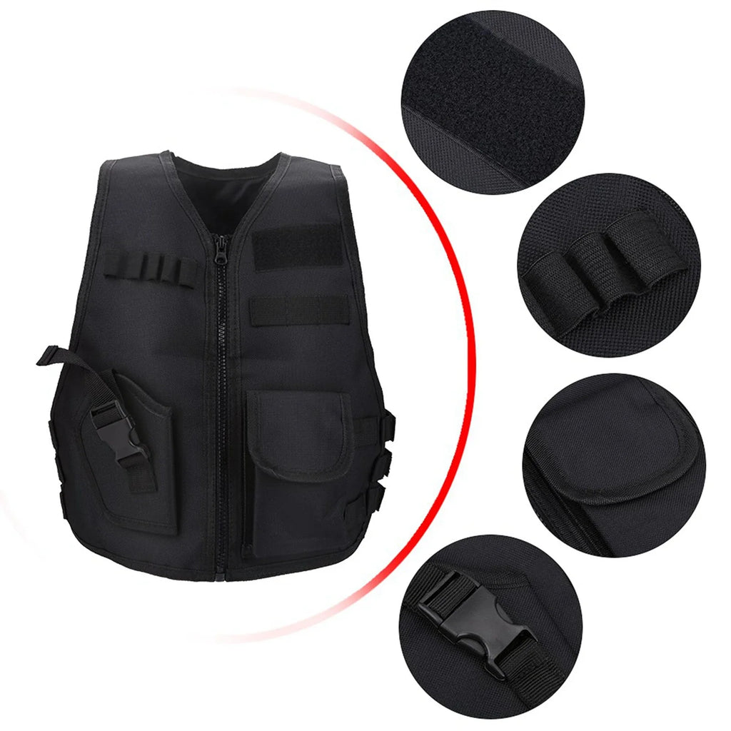 Boys Vest Chidren Tactic Vest Breathable Children Kids Vest Protective Waistcoat for Outdoor Hunting  Games Tactic Vest