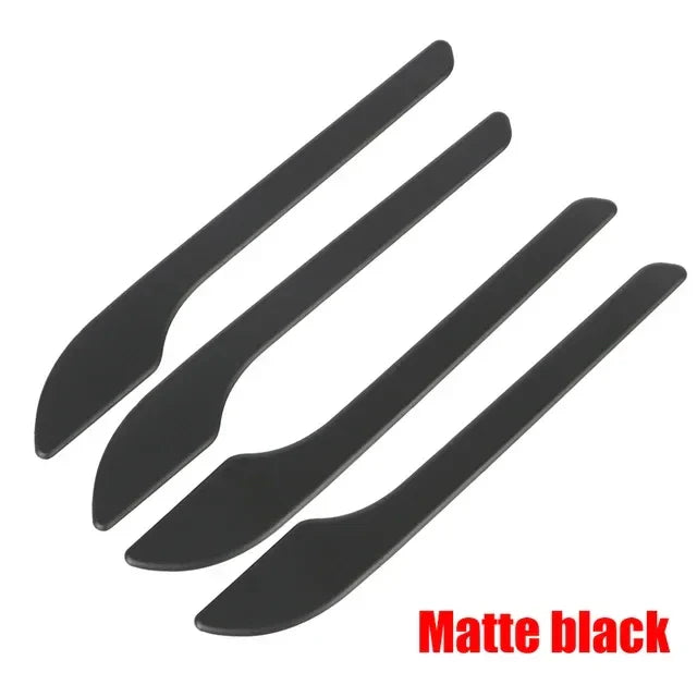 4pcs Set of Black Carbon Fiber Door Handle Covers for Tesla Model 3 & Y - Scratch-Resistant  Tape Polished Finish Amagi