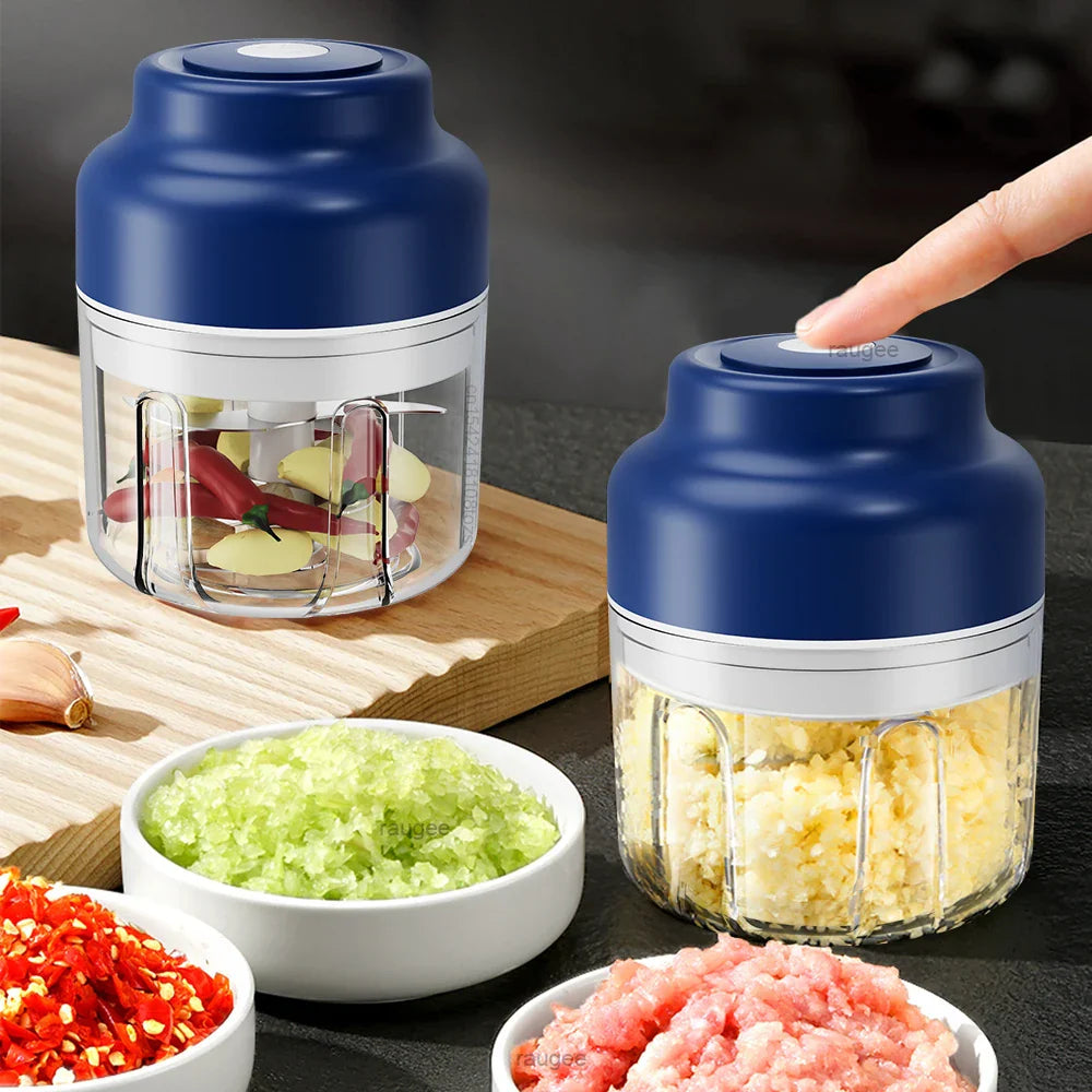 Electric Food Chopper Mini Garlic Masher Crusher for Kitchen Meat Grinder Vegetable Chopper USB Rechargeable Portable Chopper