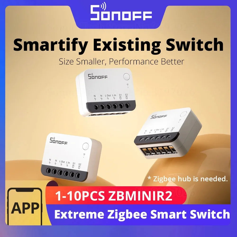 SONOFF ZBMINIR2 Extreme Zigbee Smart Switch Detach Relay External Switch Remote Control via eWeLink Compatible With Zigbee Hub
