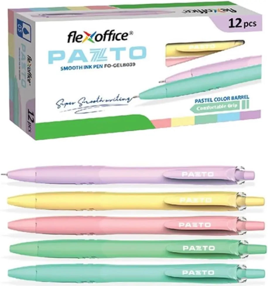 0.5mm Fine Blue Ink Ballpoint Pens, 12-Pack with Smooth Writing & Assorted Colors