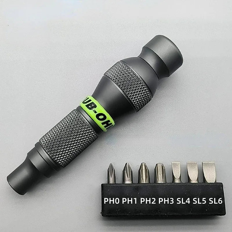 Precision Aluminum Alloy Handle for Shank 1/4" Bits Comfortable Mini ScrewDriver 6.35mm Holder Repair Open Tools Professional