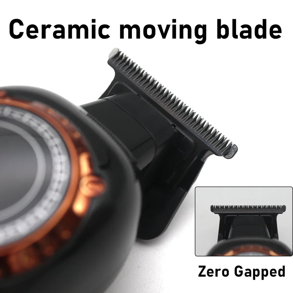 Kemei DLC T-Blade Zero Gapped LED Display Cordless USB Professional Hair Clipper Finishing Machine KM-999 Hair Trimmer for Men