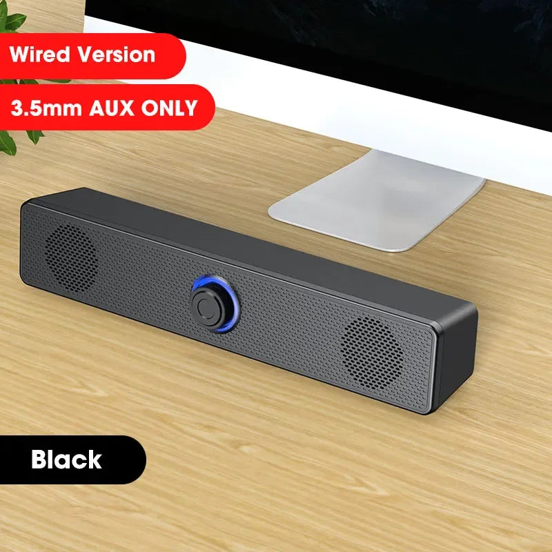 Bluetooth Soundbar with Subwoofer 4D Surround Speaker for TV Computer Wired Stereo and Powerful Bass Home Theater