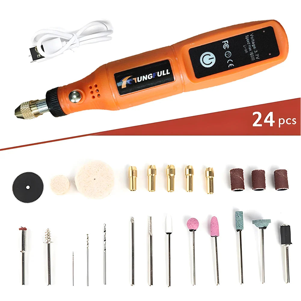 3.7V Mini Cordless Rotary Tools Electric Drill Woodworking Electric Engraving Pen for Jade Jewelry Wood Carving Nail Art