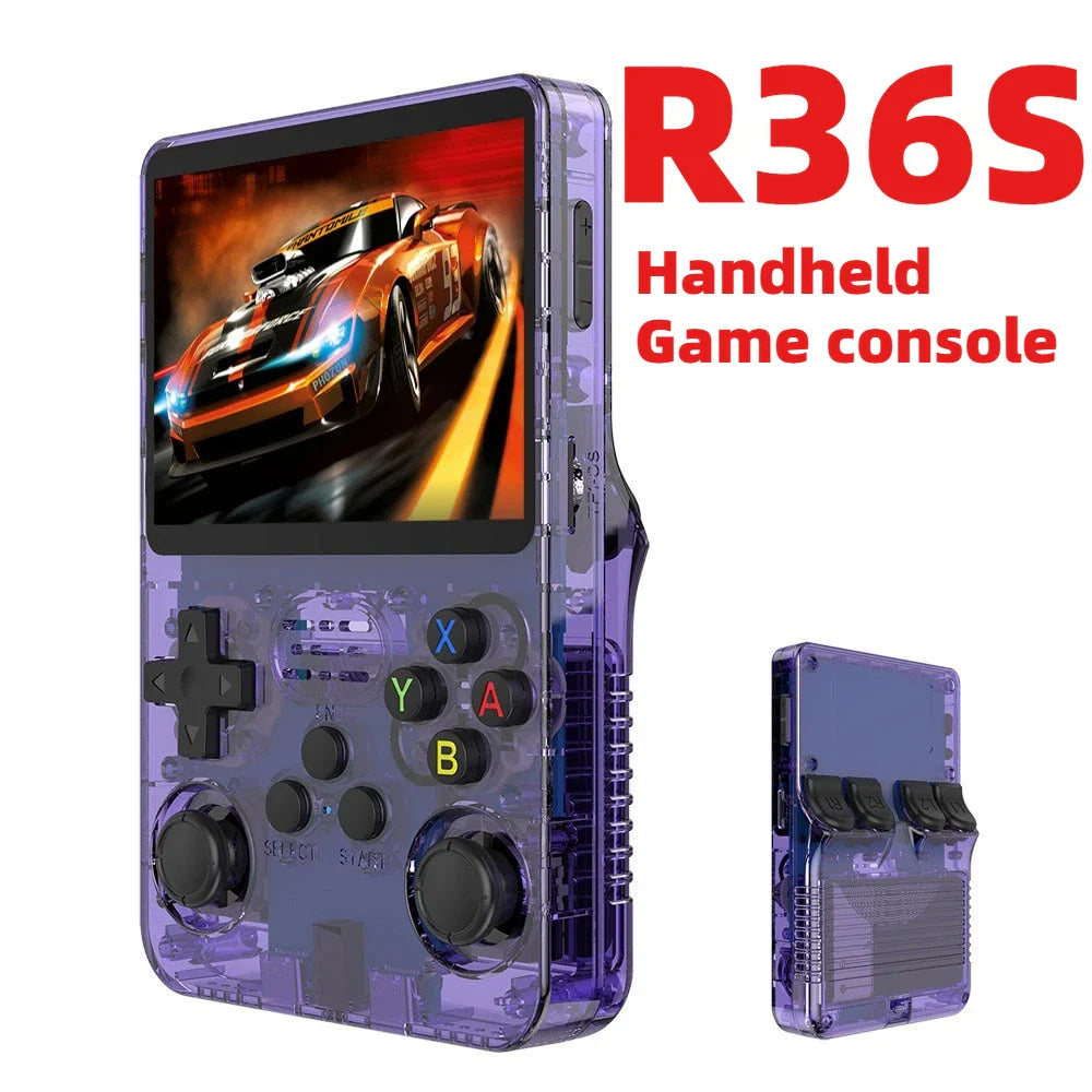 R36S Retro Handheld Game Console Linux System 3.5-inch IPS 4K 64G 20000+ Games Portable Pocket Gaming Console Family Gift