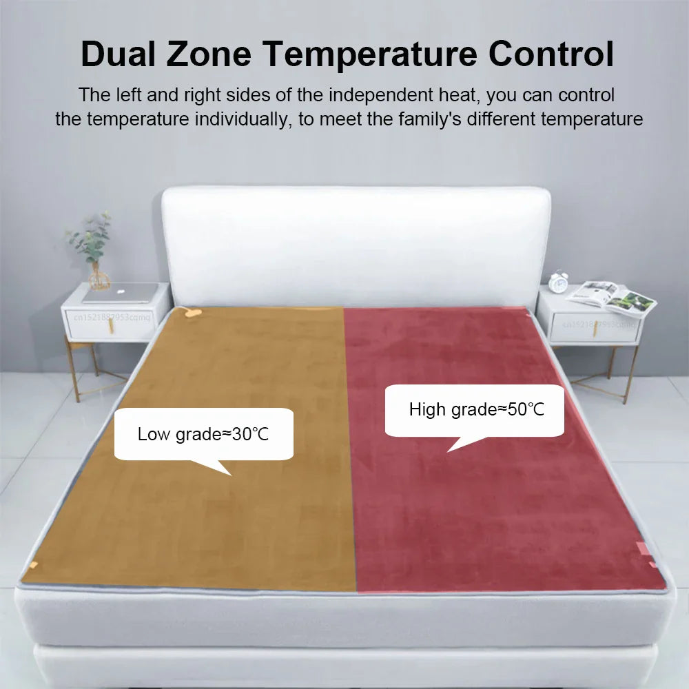 Electric Heating Pad with Automatic Thermostat Bed Warmer Heated Mattress for Bedroom Electric Fast Heating Mat Heated Pad 220V