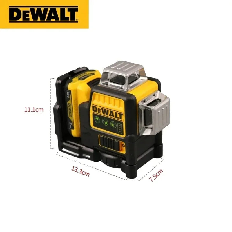 DEWALT DW089LG 3-Sided 360-Degree Vertical Laser Level with 12V Lithium Battery 12 Lines Green Light Horizontal Level Meter for