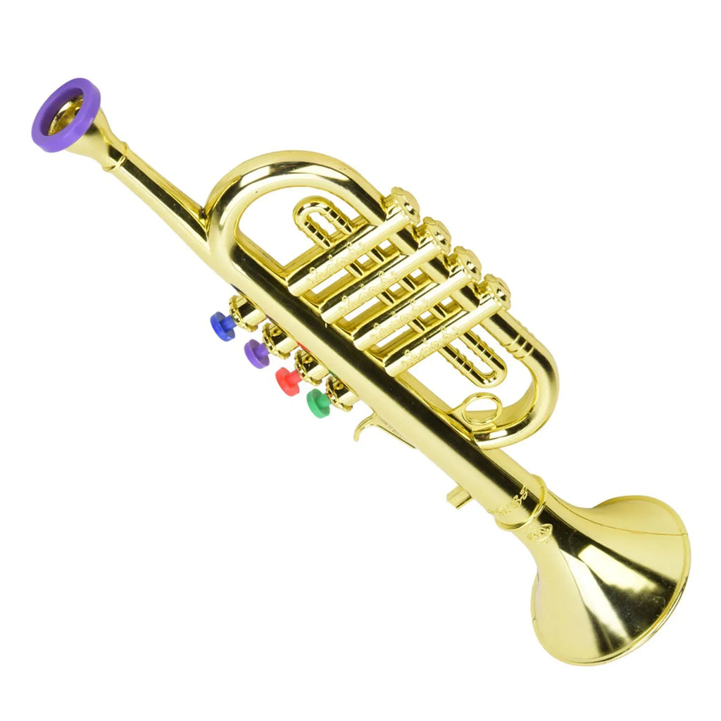 Kid Trumpet Golden Coated Plastic Children Preschool Music  Gift Wind Instrument Preschool Music