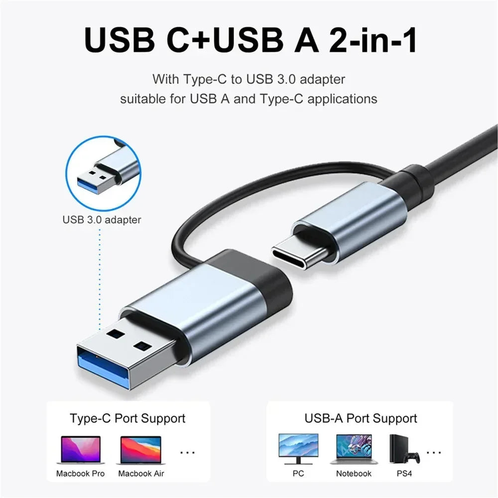 5Gbps USB 3.0 HUB USB C HUB USB C Docking Station High Speed Transmission OTG Adapter Splitter TYPE-C HUB For Laptop Macbook