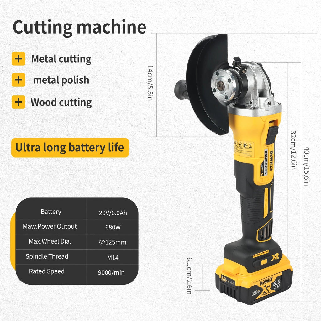 DEWALT DCG405 125mm flat head angle grinder bare machine tool cutting machine 18V lithium battery brushless tools