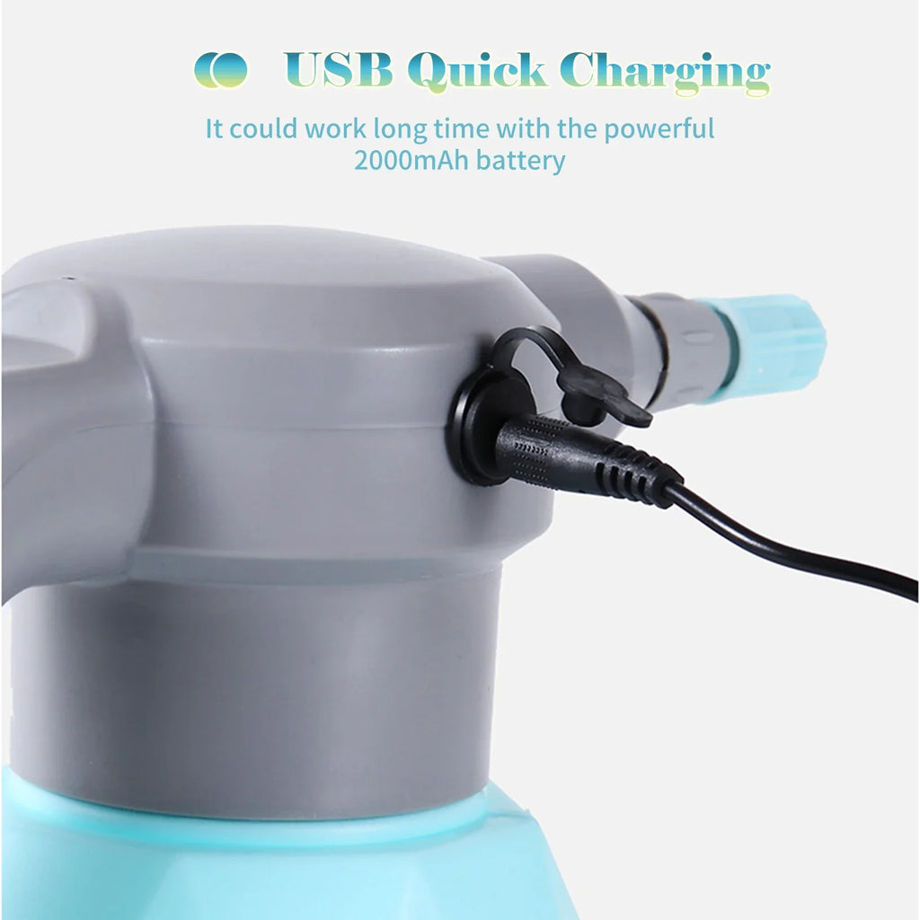 2L USB Handheld Automatic Garden Sprayer Electric Plant Mister Spray Bottle Watering Can Spritzer Adjustable Spout Plant Tools