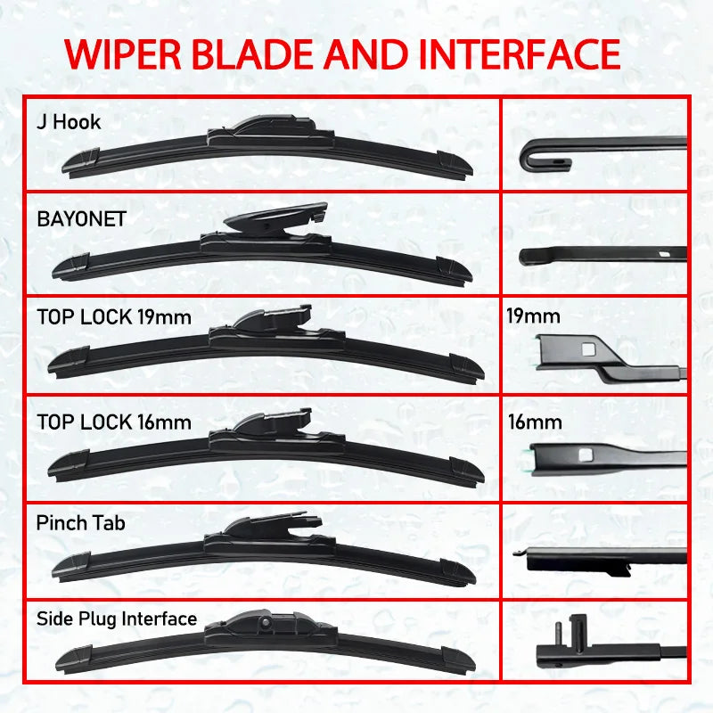 Kcimo 1Pc Front Car Wiper Blades Durable Rubber Soft Frameless Bracketless Brushes Windshield Windscreen Window Accessories