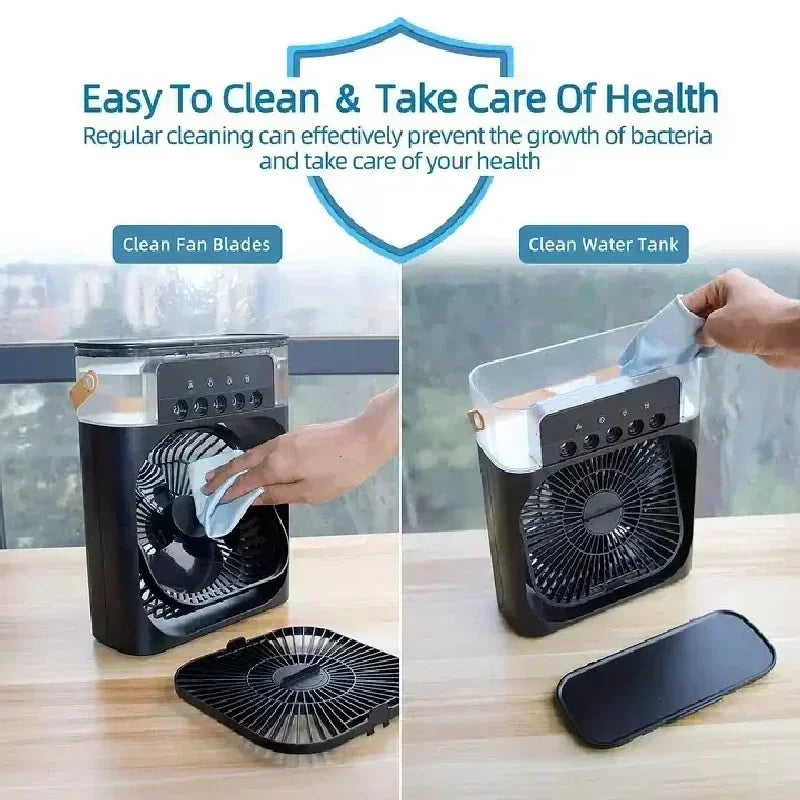 Hot Sale! Home - Portable Fan Air Conditioner: 3-in-1 Design with Humidifier USB Electric LED Night Light